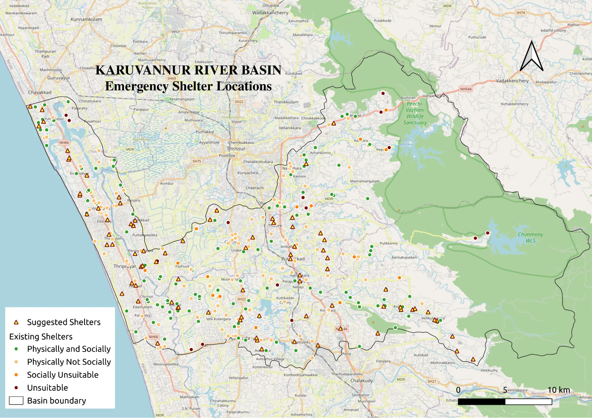 Flood Shelter Suitability Map