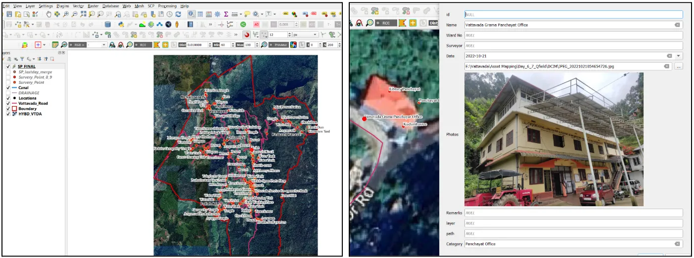 QGIS Interface with QField Data
