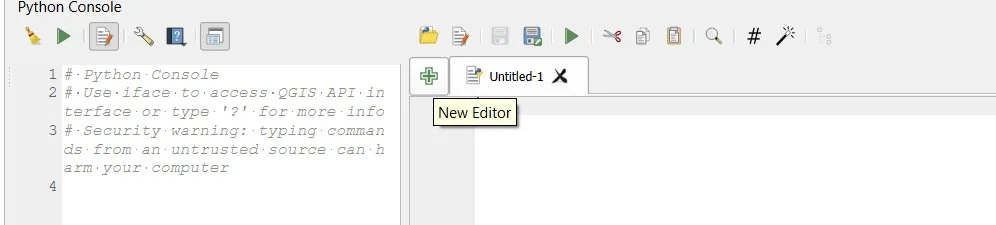 The Script Editor panel shown on the right side of the Python Console