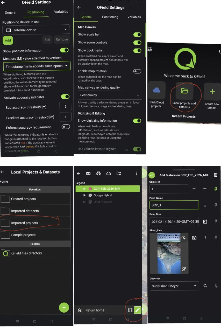 QField mobile app interface